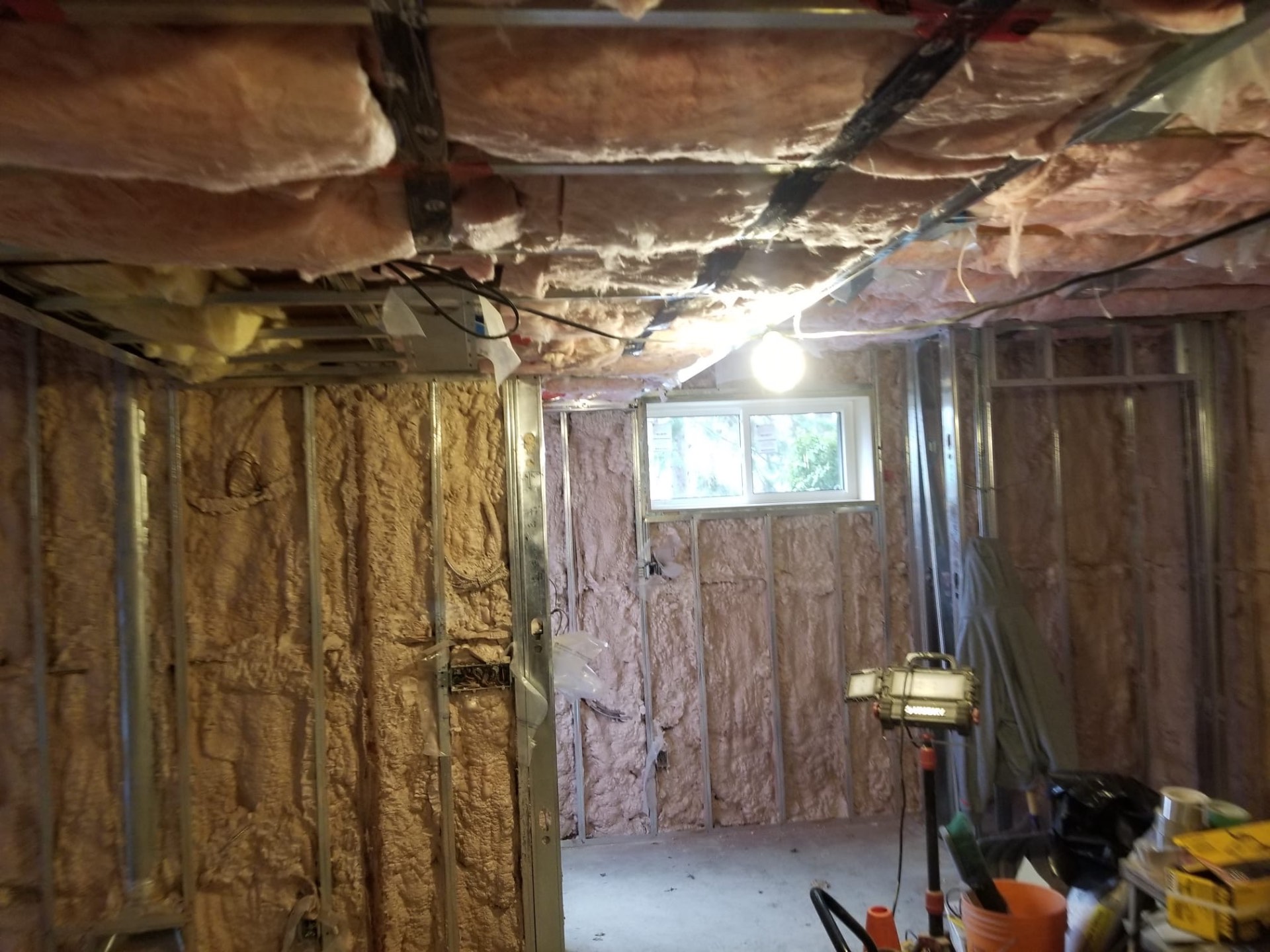 Spray-foam insulation & framing