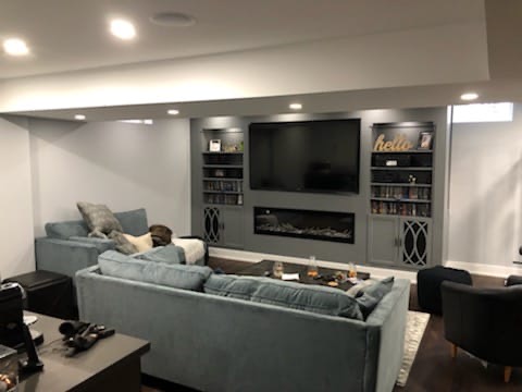 Finished basement lounge