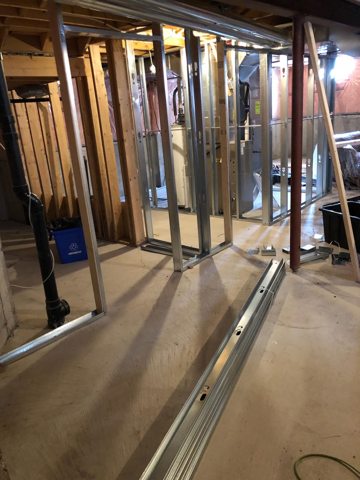 Steel framing — basement build-out